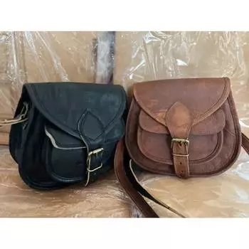 Винтажная сумка-мессенджер из кожи седла через плечо ручной работы из кожи. Выберите черный/коричневый цвет 9 x 7 x 3 in коричневый/чёрный