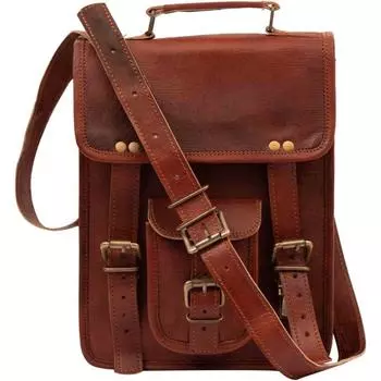 Винтажная сумка-мессенджер из натуральной кожи для iPad/планшета/Tab/Kindle через плечо 10 x 13 x 4 in коричневый
