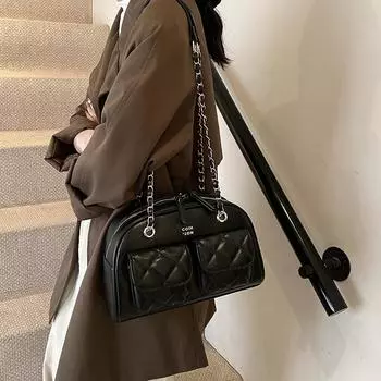 Винтажная сумка-подушка Boston Bag Сумка через плечо Premium Sense Большая вместительная сумка-тоут