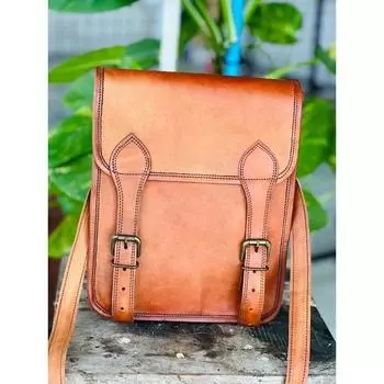 Винтажная сумка-портфель ручной работы Proter из кожи для ноутбука 11 x 9 x 3 in коричневый