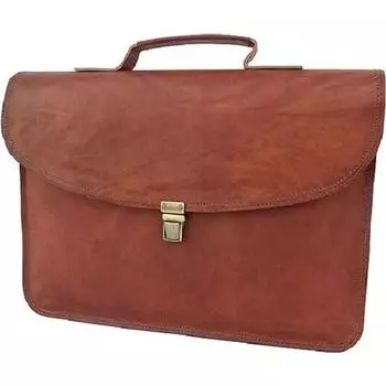 Винтажная сумка ручной работы из натуральной кожи, подходит для 13-дюймового ноутбука/MacBook Pro, офисная сумка-портфель для руководителей, унисекс 13 x 10 x 2 in коричневый