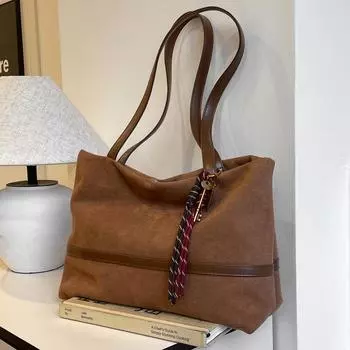 Винтажная сумка с леопардовым принтом, женская сумка-тоут большой вместимости, высококачественная сумка для подмышки для поездок на работу no pendant коричневый