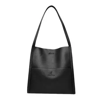 Винтажная сумка с верхней ручкой, искусственная кожа, сумки через плечо, повседневная женская сумка-тоут, женская чёрный