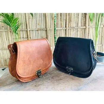 Винтажная сумка-седло из кожи коричневого/черного цвета, сумка-мессенджер через плечо 9 x 7 x 3 in коричневый/чёрный