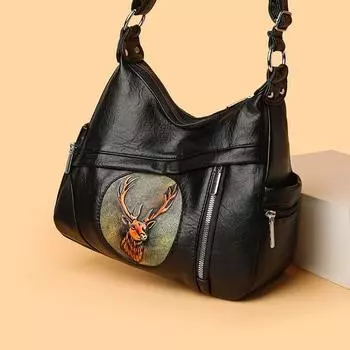 Винтажная сумка-тоут, большая вместимость, сумка через плечо, женская сумка через плечо коричневый