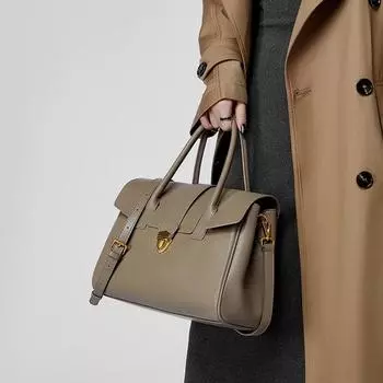 Винтажная сумка-тоут из натуральной кожи растительного дубления, большая вместительная сумка-портфель для женщин, для деловых поездок и поездок на работу One Size чёрный