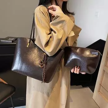 Винтажная сумка-тоут женская сумка через плечо сумка-тоут чёрный