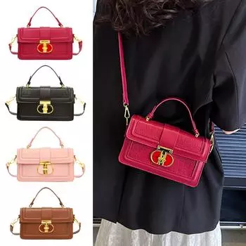 Винтажная сумка, женская сумка, фактурная сумка через плечо, сумка через плечо с индивидуальным каменным узором One Size красный