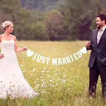 Винтажная свадьба молодожены флажки баннер девичник фотобудка реквизит деревенская свадебная вечеринка украшения принадлежности