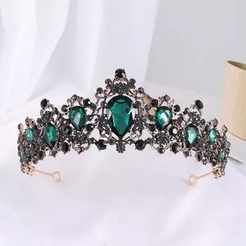 Винтажная свадебная корона со стразами в стиле барокко, повязка на голову с золотой короной, аксессуары для свадебного платья, головной убор