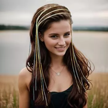 Винтажная сверкающая декоративная цепочка на голову, длинный обруч для волос с кисточкой, элегантные парикмахерские аксессуары для женщин и девочек, праздничный банкет One Size Fits All