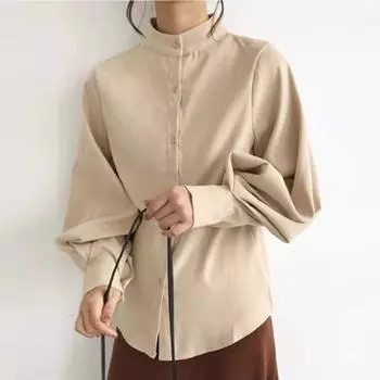 Винтажная свободная женская блузка с рукавом-фонариком, однобортная однобортная однобортная элегантная рубашка, женские свободные повседневные офисные женские топы 30014 S орион