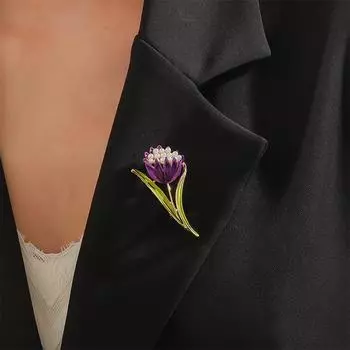 Винтажная темпераментная брошь-тюльпан для женщин и девочек, элегантная брошь-цветок, роскошный корсаж, аксессуары для одежды, подарки