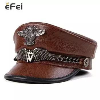 Винтажная теплая шапка для мужчин и женщин, осенне-зимние плоские военные береты, капитанские регулируемые матросские кепки, темно-синяя кепка, шапки в немецком стиле L(55-56cm) чёрный