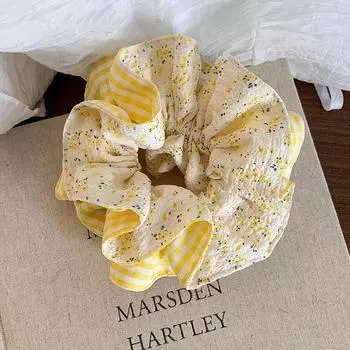 Винтажная ткань клетчатая цветочная резинка для волос для женщин французский большой конский хвост веревка завязка эластичная повязка для волос повязка на голову аксессуары для волос цветочный