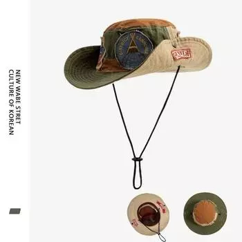 Винтажная тканевая шляпа-ведро для мужчин и женщин, для пар, для походов на природу, для кемпинга, альпинизма, американская рыболовная шляпа M56-58cm