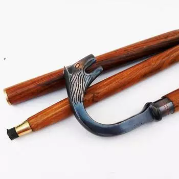 Винтажная трость для ходьбы, массивная волчья голова, дизайнерская ручка, антикварный стиль, деревянная трость, викторианский подарок