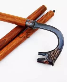 Винтажная трость из цельной латуни с головой волка, дизайнерская ручка, в античном стиле, деревянная трость, подарок в викторианском стиле M аэро