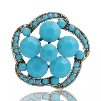 Винтажная турецкая синяя ажурная брошь аксессуары для одежды брошь