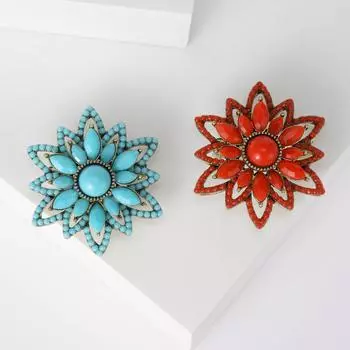 Винтажная турецкая тибетская брошь-цветок, брошь, антибликовая пряжка, булавка, классический темперамент, аксессуары для одежды