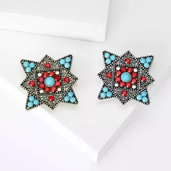 Винтажная турецкая тибетская брошь-цветок, брошь, антибликовая пряжка, булавка, классический темперамент, аксессуары для одежды