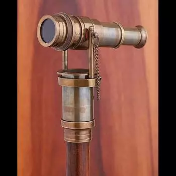 Винтажная твердая латунная ручка телескопа в античном стиле, деревянная трость, трость 39 Inch коричневый