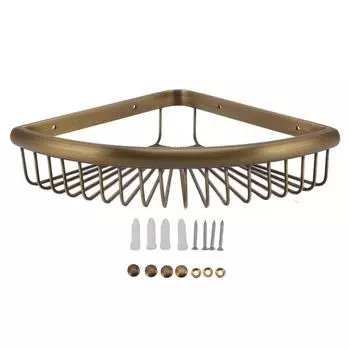 Винтажная угловая душевая кабина, латунная треугольная полка для хранения вещей, органайзер для ванной комнаты, угловая полка