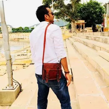 Винтажная уникальная мужская кожаная сумка через плечо для ноутбука-портфеля 11 x 9 x 3 in коричневый