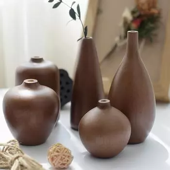 Винтажная ваза из цельного дерева, мини-набор цветов, столешница из сухих цветов, украшение для японской чайной комнаты, деревянный подарок