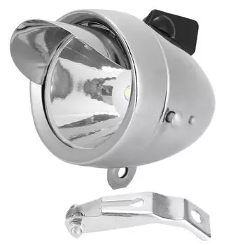 Винтажная велосипедная фара, светодиодная фара для велосипеда в стиле ретро, ночная езда, безопасность, передняя фара для езды на велосипеде серебряный