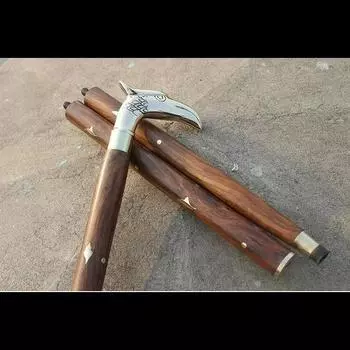 Винтажная викторианская антикварная латунная ручка деревянная трость Викторианская трость подарок 36 Inch коричневый