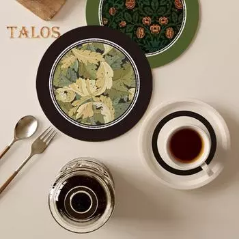 Винтажная впитывающая подставка под стакан с этническим цветочным узором из ткани, быстросохнущий диатомитовый коврик для горячих и холодных напитков M C