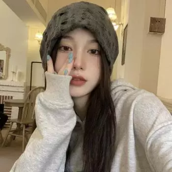 Винтажная вязаная шапка унисекс, женская тонкая серая рваная шапка с рваными отверстиями, теплые шапки Skullies, шапки в стиле хип-хоп, аксессуары для одежды 56-58cm серый