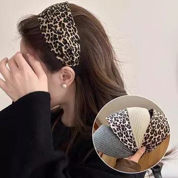 Винтажная вязаная широкая повязка для волос модная темпераментная повязка на голову обруч для волос головной убор аксессуары для волос для женщин 01