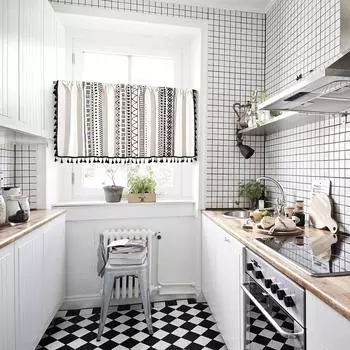 Винтажная вуаль в стиле бохо, занавеска для окна с кисточками, ламбрекен в стиле бохо, короткая прозрачная штора на карнизе, шторы для кухни, гостиной, спальни 150x45cm