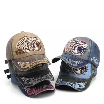 Винтажная вышитая бейсбольная кепка Нью-Йорка, хлопковая спортивная уличная шляпа с утиным языком adjustable