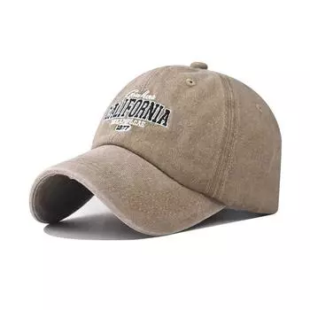 Винтажная вышитая бейсболка California Wash для модных мероприятий летом CalKhaki