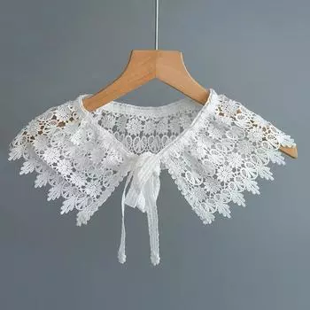 Винтажная вышивка ажурная рубашка поддельный воротник для женщин съемный воротник лацкан блузка топы съемные поддельные воротники