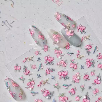 Винтажная вышивка Цветочная наклейка для ногтей Наклейка для дизайна ногтей Сделай сам Изготовление украшений MS593