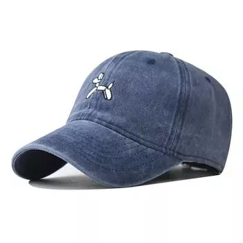 Винтажная выстиранная бейсболка с вышивкой «Щенок-шарик», женская, весенне-летняя, в корейском стиле, солнцезащитная, папина шляпа, мужская, унисекс, повседневная