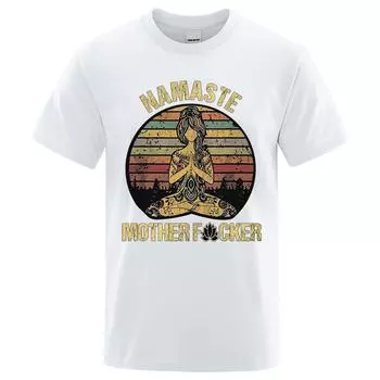 Винтажная забавная футболка Namaste Mother Explicit, мужская футболка, женские хлопковые футболки, топы, свободная одежда больших размеров с короткими рукавами S красный