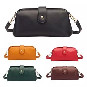 Винтажная загорелая сумка на клипсе ручной работы, повседневная мини-сумка через плечо