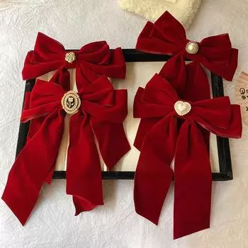 Винтажная заколка-бант из камелии для женщин и девочек, элегантная бархатная заколка для волос, заколка-пружинка, изысканные аксессуары для волос, подарки