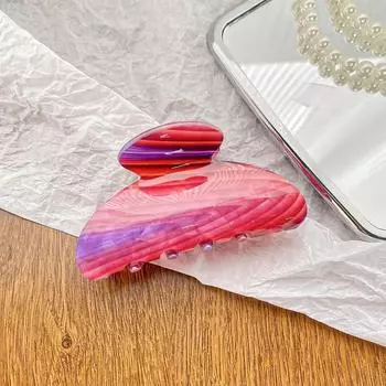 Винтажная заколка для волос с цветочным принтом, женственный темперамент, элегантная, с принтом, заколка-краб, цветные заколки-акулы, аксессуары для волос