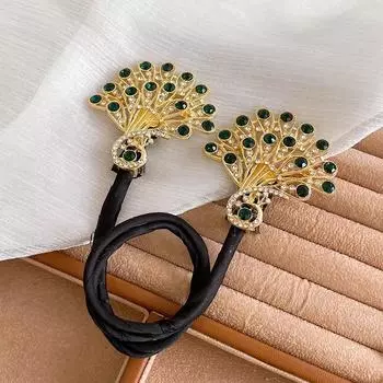 Винтажная заколка для волос с павлином из стразов для женщин, элегантная заколка для хвостика, модные женские заколки для волос