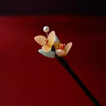 Винтажная заколка для волос в китайском стиле для женщин, элегантная деревянная заколка для волос с цветком, ханьфу, ципао, украшение для полного платья, аксессуары для волос