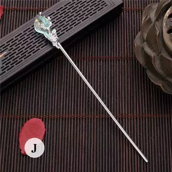 Винтажная заколка для волос в китайском стиле для женщин, металлическая глазурь, заколка для волос, заколка для волос J