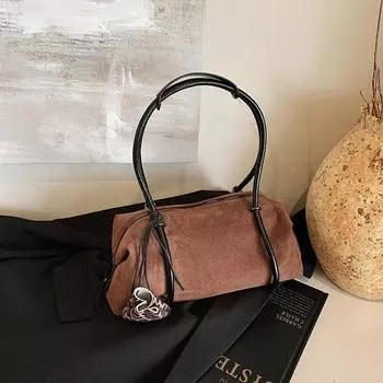 Винтажная замшевая сумка большой вместимости на подмышку, нишевые сумки, сумка на плечо с леопардовым принтом, длинный плечевой ремень, сумка-подушка для поездок на работу send pendant