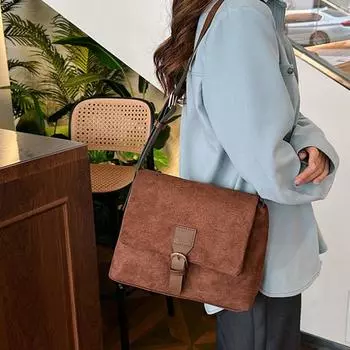 Винтажная замшевая сумка через плечо Модные сумки через плечо из искусственной замши для женщин Сумки через плечо Дизайнерские сумки и кошельки