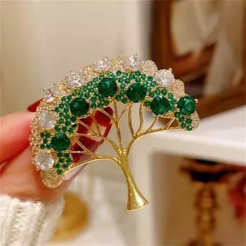 Винтажная зеленая брошь в виде рождественской елки, индивидуальный корсаж, булавка для пиджака, аксессуары, изысканные универсальные значки, ювелирные изделия